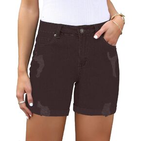 Utyful Jean Shorts Womens High Waisted Casual Summer Ripped Denim Shorts Stretchy Jean Shorts