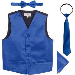 OLIVIA KOO 4 Piece Baby and Big Boys' Formal Suit Vest Set with Bowtie and Tie (Size 3T to 16) in Kuwait
