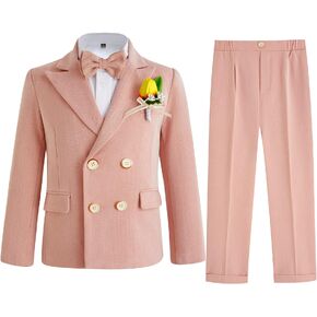Boys Suits Toddler Tuxedo Double Breasted Formal Suit Set Kids Wedding Outfit