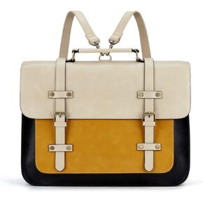 ECOSUSI Laptop Bag for Women Vegan Leather Messenger Bag Fashion Briefcase Backpack 15.6 inch Computer Satchel Bag