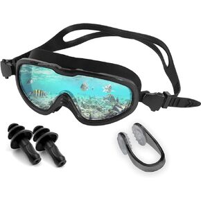 SPORWLIK قناع الغوص والغطس مع مشابك الأنف وسدادات الأذن، قناع الغطس للبالغين، قناع الغطس الاحترافي 180 درجة رؤية بانورامية مضادة للضباب والأشعة فوق البنفسجية ومضادة للتسرب مناسبة للسباحة للبالغين in Kuwait