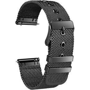 Aliwisdom Watch Bands 18mm 20mm 22mm Compatible for Smart watch or traditional watch, Universal Stainless steel Metal Mesh Watch strap quick release Replacement band for Men Women