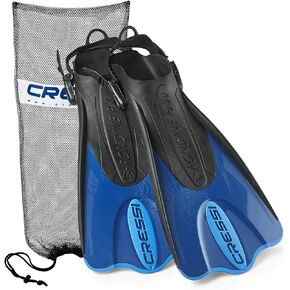 Cressi Palau Short Snorkeling Fins with Mesh Bag, Blue, Small/Medium in Kuwait