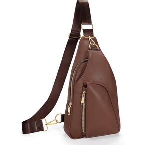 JASGOOD Women Fanny Pack Crossbody Bags PU Leather Sling Bag Trendy Chest Bag for Women Travel,Black