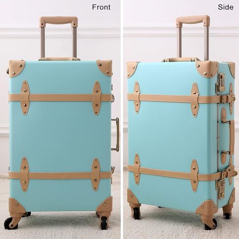 urecity Vintage Luggage Sets of 3 Piece - Hardside Lightweight Spinner Suitcases - Retro Travel Set includes Under Seat Train Case, 26"+20"+12" in Kuwait