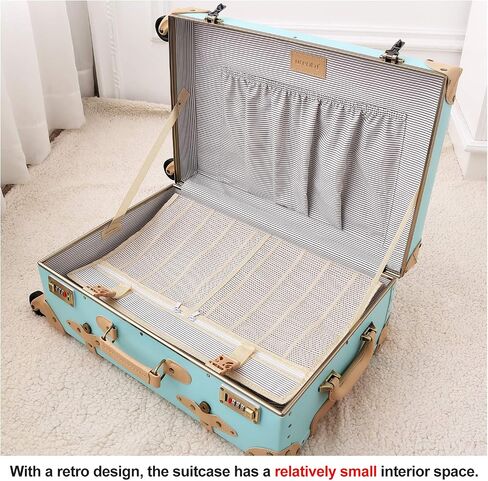 urecity Vintage Luggage Sets of 3 Piece - Hardside Lightweight Spinner Suitcases - Retro Travel Set includes Under Seat Train Case, 26"+20"+12" in Kuwait