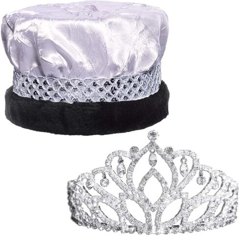 Anderson's Royal Grandeur Set, Mirabella Tiara/Crushed Satin Crown/Silver Band/Fur Trim in Saudi Arabia