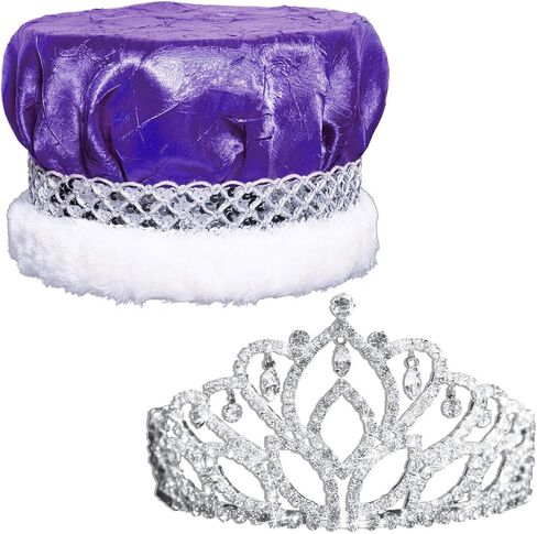 Anderson's Royal Grandeur Set, Mirabella Tiara/Crushed Satin Crown/Silver Band/Fur Trim in Saudi Arabia