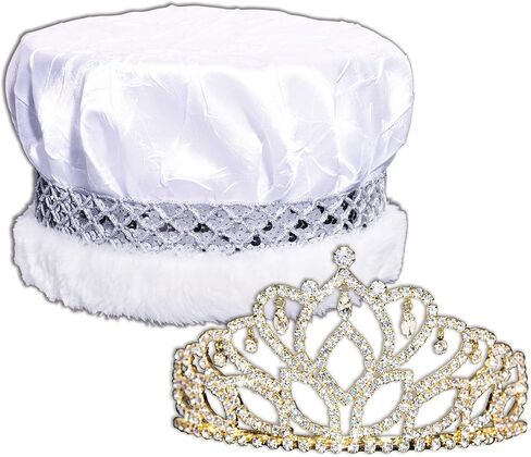 Anderson's Royal Grandeur Set, Mirabella Tiara/Crushed Satin Crown/Silver Band/Fur Trim in Saudi Arabia