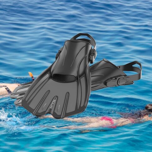 REALIKE زعانف سباحة زعانف للغطس زعانف للغطس للسباحة كعب مفتوح قابل للتعديل قصير حجم السفر زعانف للغطس للكبار الرجال والنساء in Kuwait