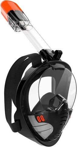 قناع الغطس للأطفال والكبار، قناع الغطس لكامل الوجه للرجال والنساء، مجموعة الغطس القابلة للطي للسباحة، جزء علوي جاف، مضاد للتسرب/مضاد للضباب / رؤية بانورامية 180 درجة in Kuwait