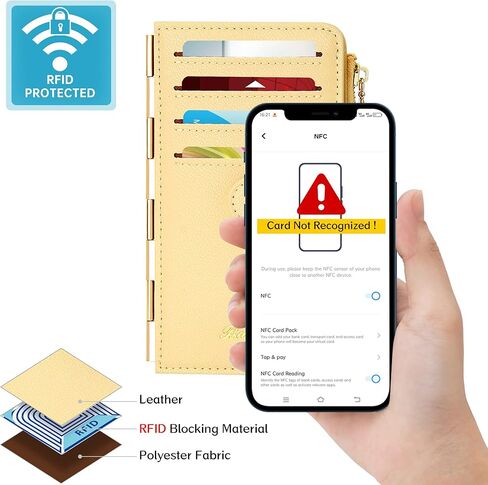 حامل بطاقة الائتمان Badiya للنساء RFID Blocking Slim Wallet Bifold Multi Card Case جيب بسحاب مع 3 نافذة لبطاقة الهوية in Saudi Arabia