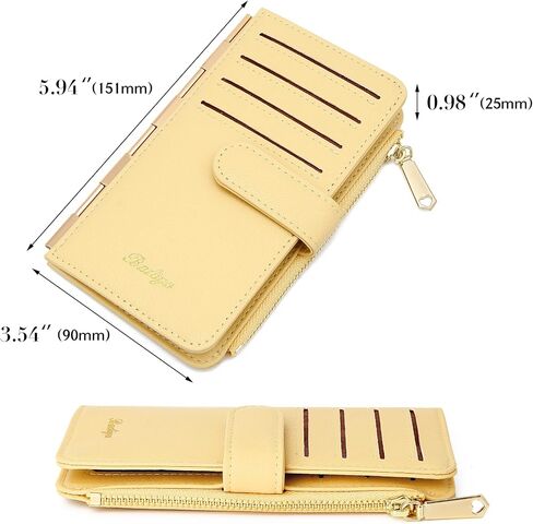 حامل بطاقة الائتمان Badiya للنساء RFID Blocking Slim Wallet Bifold Multi Card Case جيب بسحاب مع 3 نافذة لبطاقة الهوية in Saudi Arabia