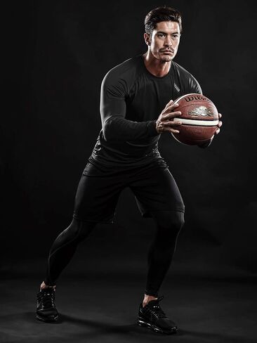 DRSKIN 4, 3 or 1 Pack Men's Compression Shirts Top Long Sleeve Sports Baselayer Workout Running Athletic Gym in Kuwait