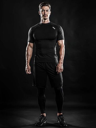 DRSKIN 4, 3 or 1 Pack Men's Compression Shirts Top Long Sleeve Sports Baselayer Workout Running Athletic Gym in Kuwait