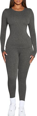 Kaximil Women's Thermal Underwear Fleece Lined Base Layer Long Johns Sets in Kuwait