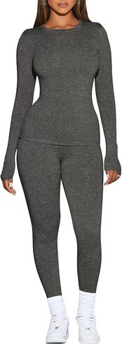 Kaximil Women's Thermal Underwear Fleece Lined Base Layer Long Johns Sets in Kuwait