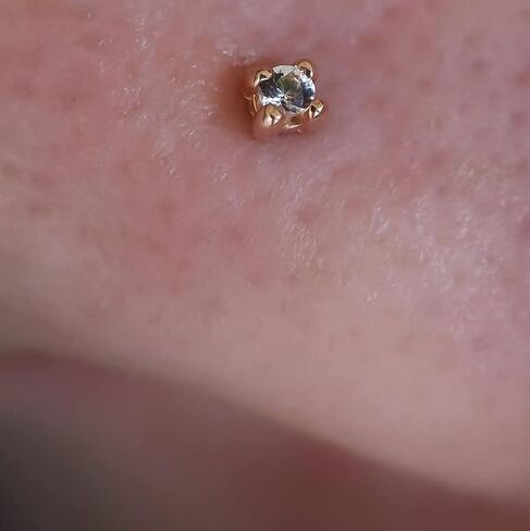 6ixGosh 6pcs 20g Nose Studs Black Rose Gold Nose Rings Stainless Steel L Shaped Corkscrew Nose Ring Studs for Women Men Small Cute Nose Rings Stud 3mm Cz Nostril Piercing Jewelry in Kuwait