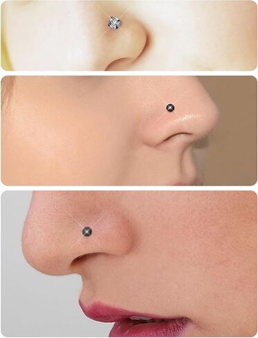 Prjndjw حلقات الأنف ترصيع للنساء 20G ترصيع الأنف الصلب الجراحية هيبوالرجينيك لطيف تشيكوسلوفاكيا قلب صغير نجمة L الشكل 20 قياس حلقات الأنف حلقة الأنف الفضية مسمار الأنف الحقيقي زهرة أوبال حلقات الأنف 7 مم in Kuwait