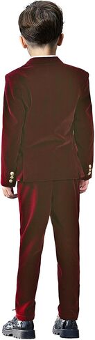 طقم بدلات للأولاد من Yanlu مكون من 5 قطع بدلة مخملية رسمية للأطفال مع سترة وسروال وقميص وربطة عنق in Kuwait