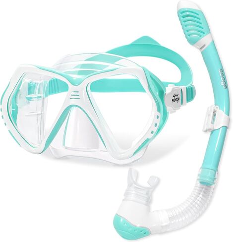 مجموعة Seago Kids Snorkel للأعمار من 6 إلى 14 عامًا قناع السباحة والغطس المضاد للضباب والغطس العلوي الجاف للأولاد والبنات والمراهقين in Kuwait