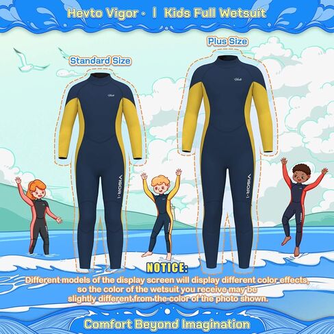 بدلة غطس للأطفال من Hevto للأولاد والبنات والشباب 3/2 مم من النيوبرين بدلة غطس كاملة وقصيرة للسباحة والغطس سوب وركوب الأمواج والغوص in Kuwait