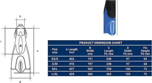 كريسي زعانف غوص قابلة للتعديل لجميع أفراد العائلة - زعانف طويلة متعددة الاستخدامات بكعب مفتوح | بالاو: صنع في ايطاليا in Kuwait