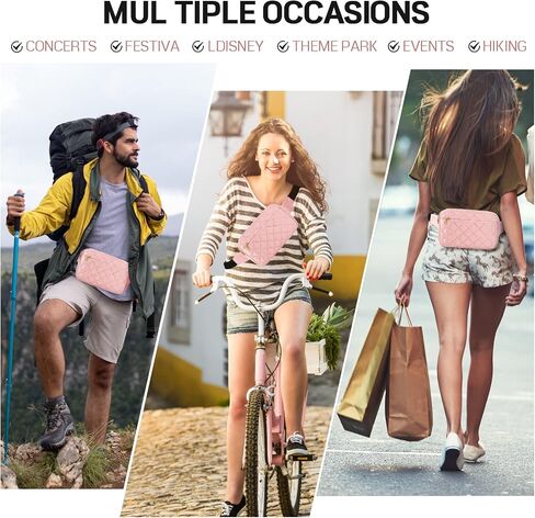 cxwmzy أزياء فاني حزم للنساء والرجال، الفتيات الفتيان المراهقين حقيبة الخصر الورك بوم حقيبة لطيف فاني حزمة عارضة بوم حقيبة مع جيوب متعددة أحزمة قابلة للتعديل لديزني السفر ركوب الدراجات الجري (أسود) in Kuwait