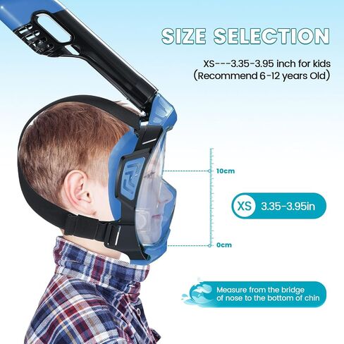 Jwintee Kids Full Face Snorkel Mask, Kids Snorkeling Set Gear with Camera Mount, Dry Top Anti-Leak Anti-Fog, 180 Degree Panoramic View in Saudi Arabia