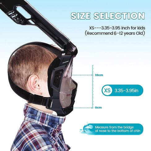 Jwintee Kids Full Face Snorkel Mask, Kids Snorkeling Set Gear with Camera Mount, Dry Top Anti-Leak Anti-Fog, 180 Degree Panoramic View in Saudi Arabia