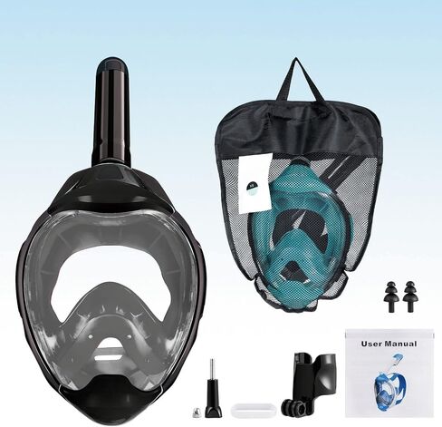 Jwintee Kids Full Face Snorkel Mask, Kids Snorkeling Set Gear with Camera Mount, Dry Top Anti-Leak Anti-Fog, 180 Degree Panoramic View in Saudi Arabia