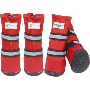XLYBSST Water Resistant Dog Boots Snow Dog Boots Warm Lining Non-Slip Rubber Sole for Snow Winter,4PC (Red, XL) in Kuwait