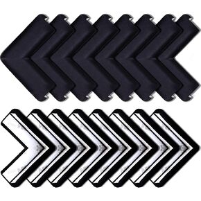 Bebe Earth - Baby Proofing Edge and Corner Guard Protector Set (16 Corners) - Safety Bumpers - Child Proof Furniture and Tables - Pre-Taped Bumper Corners (Black) in Kuwait