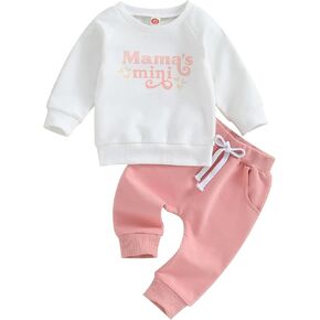 Infant Toddler Baby Girl Clothes Fall Winter Outfit Long Sleeve Crewneck Sweatshirt Top Casual Pants Set in Kuwait