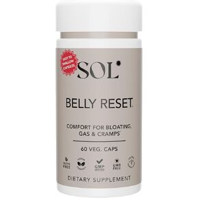 Sol Nutrition Belly Reset - Probiotics for Digestive Health, Probiotic Nutritional Supplements, Aids Digestive Enzymes, Supports Healthy GI Tract & Regular Bowel Function, Easy-to-Swallow 60 Capsules in Saudi Arabia