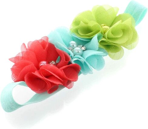 عصابات رأس My Lello Flower للرضع - البنات - زوج مطاطي قابل للتمدد من القماش المطرز للأطفال الصغار in Saudi Arabia