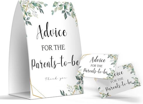 بطاقات نصيحة للآباء والأمهات الجدد، بطاقات نصيحة الوالدين الجدد، بطاقات نصيحة الوالدين الجدد، بطاقة نصيحة للاباء الجدد، لافتة واحدة + 50 بطاقة (GES16) in Kuwait