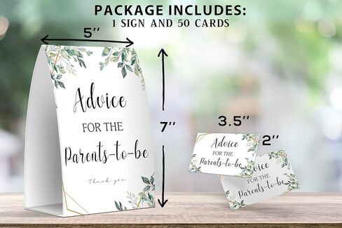 بطاقات نصيحة للآباء والأمهات الجدد، بطاقات نصيحة الوالدين الجدد، بطاقات نصيحة الوالدين الجدد، بطاقة نصيحة للاباء الجدد، لافتة واحدة + 50 بطاقة (GES16) in Kuwait