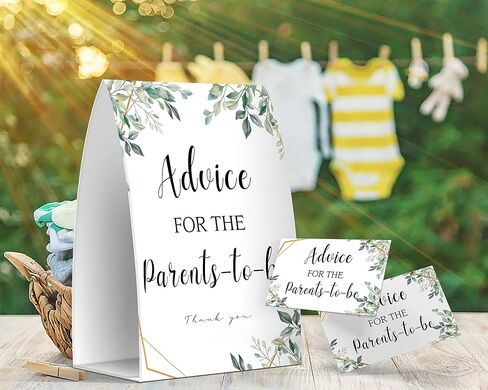 بطاقات نصيحة للآباء والأمهات الجدد، بطاقات نصيحة الوالدين الجدد، بطاقات نصيحة الوالدين الجدد، بطاقة نصيحة للاباء الجدد، لافتة واحدة + 50 بطاقة (GES16) in Kuwait