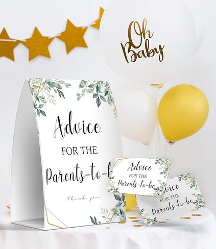 بطاقات نصيحة للآباء والأمهات الجدد، بطاقات نصيحة الوالدين الجدد، بطاقات نصيحة الوالدين الجدد، بطاقة نصيحة للاباء الجدد، لافتة واحدة + 50 بطاقة (GES16) in Kuwait