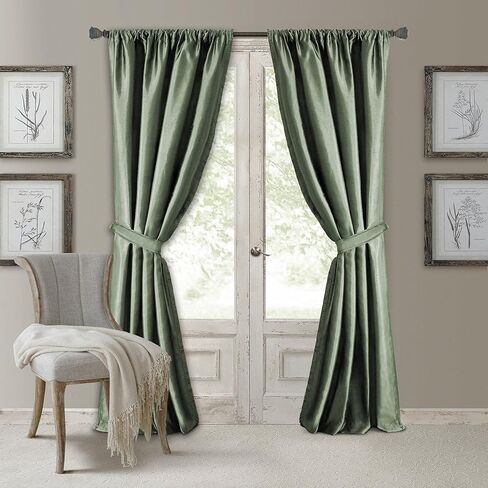 Elrene Home Fashions Versailles Room-Darkening Faux-Silk Waterfall Window Valance, Accessory for Bedroom or Living Room Windows with Rod Pocket Tabs, 52" x 36", 1 Valance, Gold in Kuwait