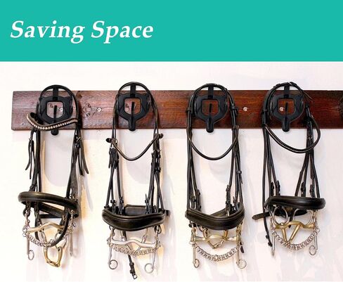 LAJIAOZ 24 قطعة من لجام الحصان، حامل لجام معدني خفيف الوزن، خطاف لجام الحصان، حامل لجام الحصان، شماعات معدنية مع أنابيب وبرغي لمستلزمات حظيرة الخيول (أسود) in Kuwait