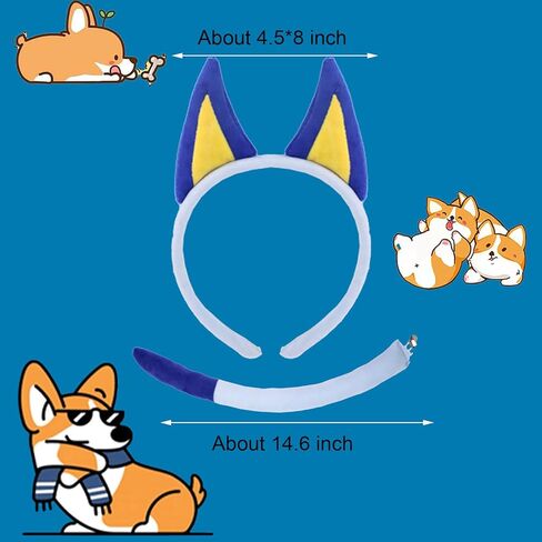 Dog Ears Headband, Birthday Party Halloween Animal Ears Headwear Dog Puppy Cosplay Costume Accessories in Kuwait