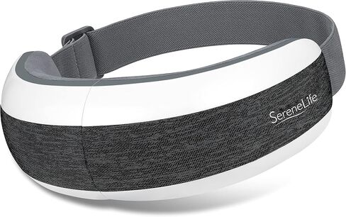 SereneLife Stress Therapy Electric Eye Massager, Vibration Massage Eye Relief, Wireless Digital Mask Machine w/Soothing Music and Relaxing Heat Compress, Built-in Battery & Adjustable Elastic Band in Saudi Arabia