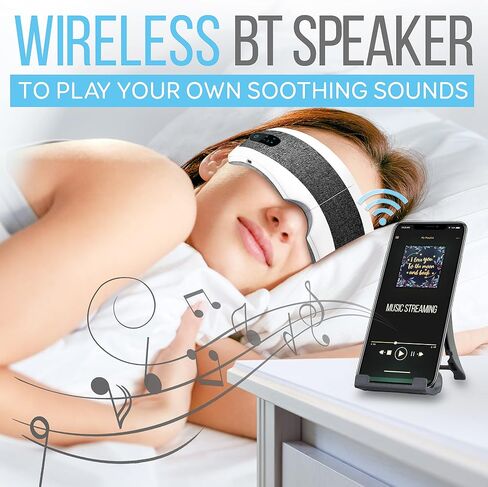 SereneLife Stress Therapy Electric Eye Massager, Vibration Massage Eye Relief, Wireless Digital Mask Machine w/Soothing Music and Relaxing Heat Compress, Built-in Battery & Adjustable Elastic Band in Saudi Arabia