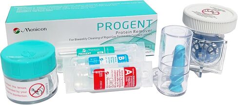 Menicon Progent 1 Treatment Gas Permeable Contact Lens Cleaner, Large Diameter Lens Case and DMV Scleral Contact Lens Remover Inserter Bundle of 3 Items in Kuwait