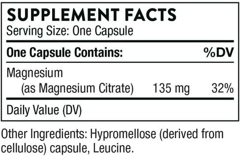 Thorne Research - Magnesium Citrate -To Support Energy Production, Heart and Lung Function, and Metabolism of Sugar and Carbs - 90 Capsules in Kuwait