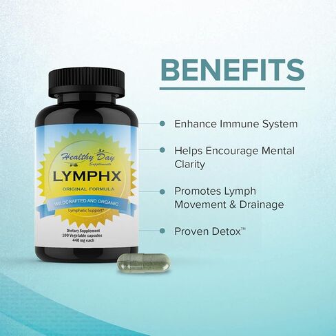 مكملات اليوم الصحي LYMPHX مكمل الفيتامينات المعزز للمناعة، عدد 100 - الدفاع عن العدوى، ويعزز الطاقة، ويحسن الهضم، ويعزز صحة البشرة. 440 ملغ لكل منهما in Saudi Arabia