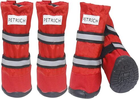 XLYBSST Water Resistant Dog Boots Snow Dog Boots Warm Lining Non-Slip Rubber Sole for Snow Winter,4PC (Red, XL) in Kuwait