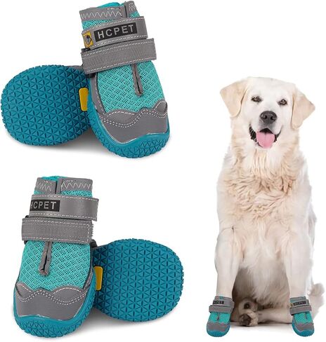 أحذية للكلاب للرصيف الساخن، أحذية للكلاب شبكية مع نعل متين مضاد للانزلاق، أحذية صيفية للكلاب قابلة للتنفس ومتينة مع أشرطة قابلة للتعديل وعاكسة للكلاب الصغيرة والمتوسطة والكبيرة والمشي لمسافات طويلة والركض وحقائب الظهر in Kuwait